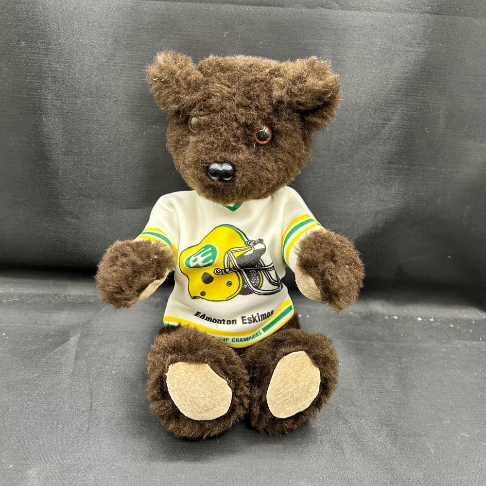Vintage‎ Edmonton Eskimos Grey Cup Champions Teddy Bear Plush CFL Football